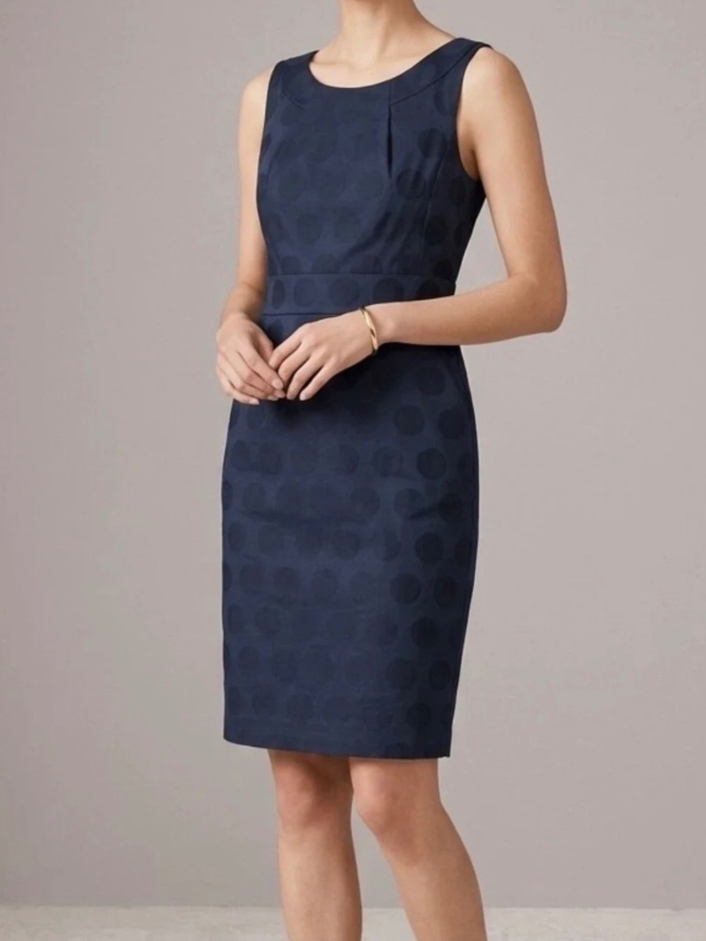 Kate Spade New York Black Polka Dot Jacquard Sheath Dress with Pockets - Size 0